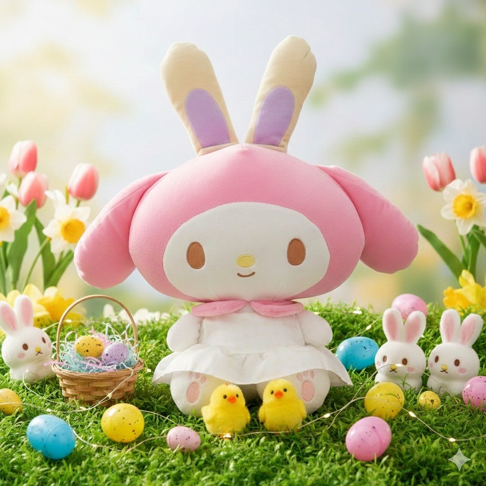 Sanrio My‎ Melody 14.5" Jumbo Easter Plush Pink Bunny Spring Doll - NEW 2026